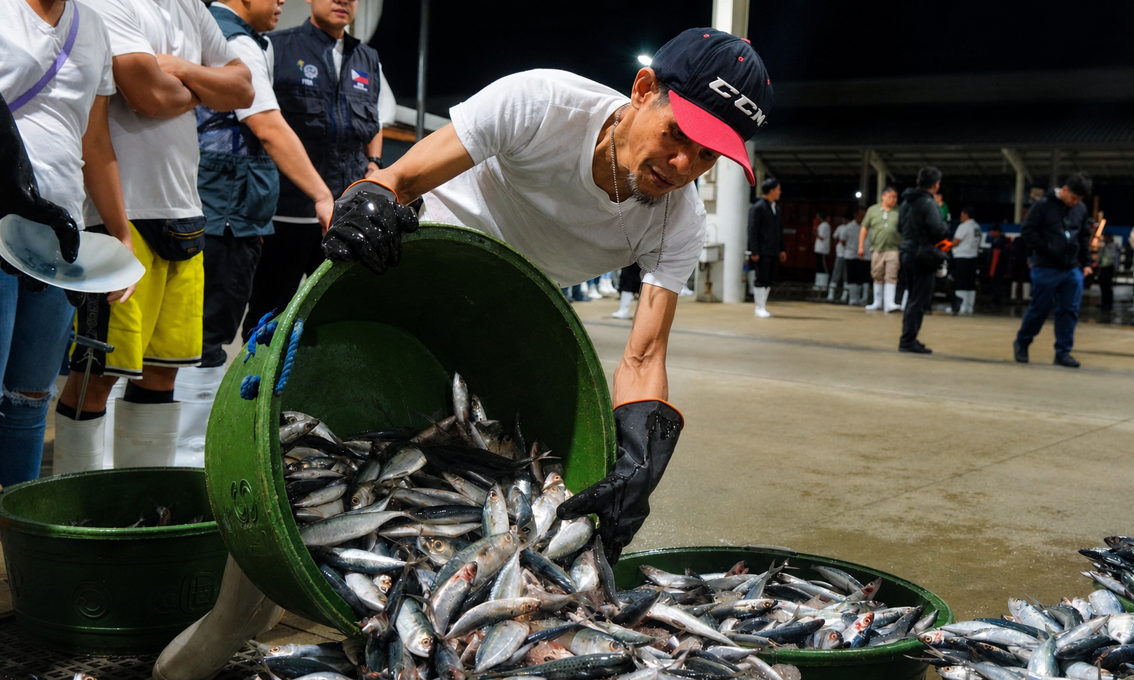 Close-up of fresh catch on ice